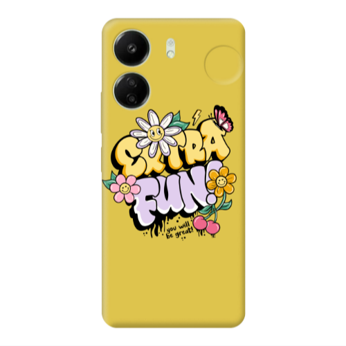 Xiaomi Redmi 13C Extra Fun Yellow Colored Silicone TPU Θήκη