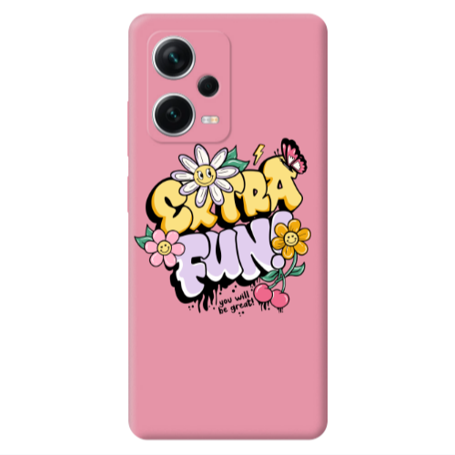 Xiaomi Poco X5 Extra Fun Pink Colored Silicone TPU Θήκη
