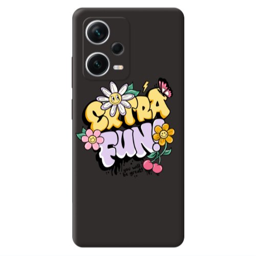 Xiaomi Poco X5 Extra Fun Black Colored Silicone TPU Θήκη