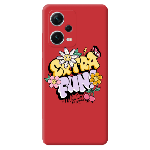 Xiaomi Poco X5 Extra Fun Red Colored Silicone TPU Θήκη