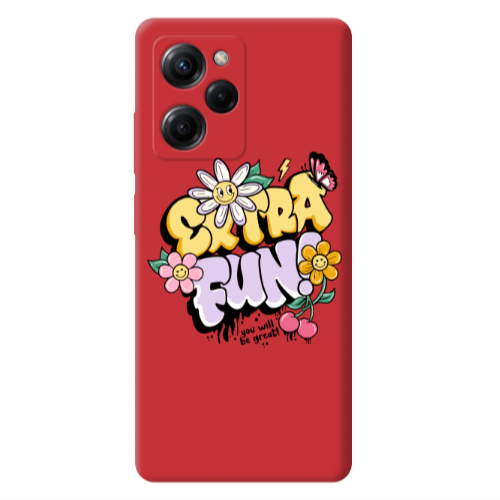 Xiaomi Poco X5 Pro Extra Fun Red Colored Silicone TPU Θήκη
