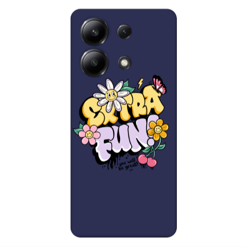 Xiaomi Redmi Note 13 4G Extra Fun Dark blue Colored Silicone TPU Θήκη