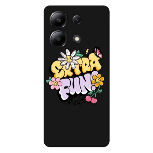 Xiaomi Redmi Note 13 4G Extra Fun Black Colored Silicone TPU Θήκη