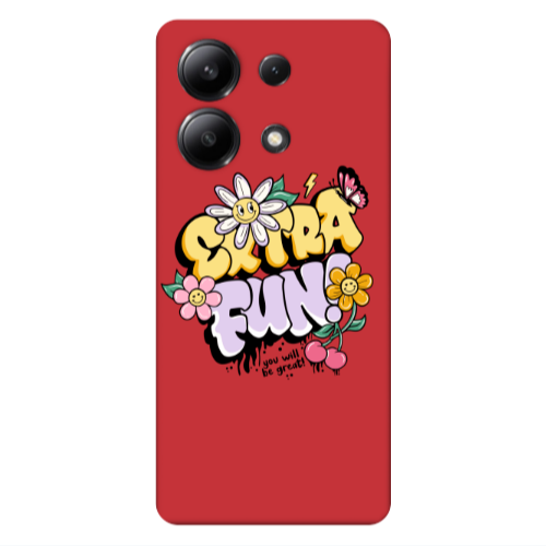 Xiaomi Redmi Note 13 4G Extra Fun Red Colored Silicone TPU Θήκη