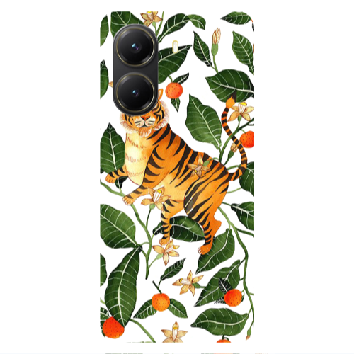 Xiaomi Poco X7 Pro Flower Leopard and Laves Transparent Silicone TPU Θήκη