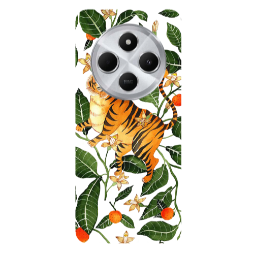Xiaomi Redmi 14c Flower Leopard and Laves Transparent Silicone TPU Θήκη