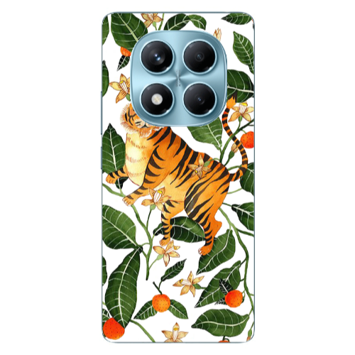 Xiaomi Redmi Note 14 Pro Flower Leopard and Laves Transparent Silicone TPU Θήκη