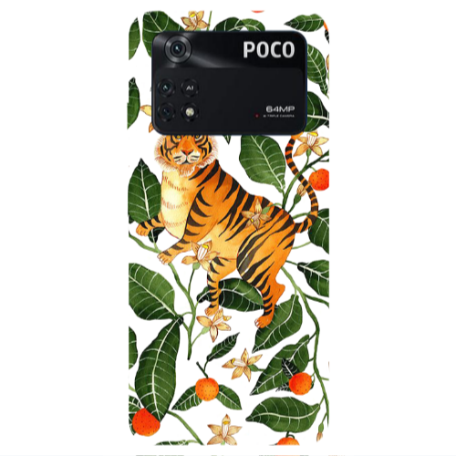Xiaomi Poco M4 Pro 4G Flower Leopard and Laves Transparent Silicone TPU Θήκη