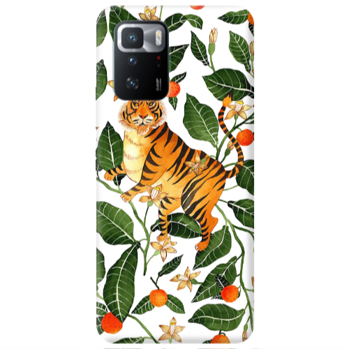 Xiaomi Poco X3 GT Flower Leopard and Laves Transparent Silicone TPU Θήκη