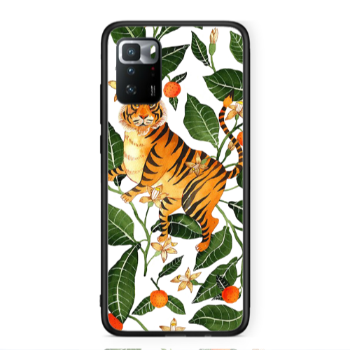 Xiaomi Poco X3 GT Flower Leopard and Laves Black Glossy Θήκη
