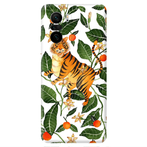 Xiaomi Poco F3 Flower Leopard and Laves Transparent Silicone TPU Θήκη