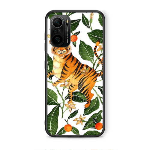 Xiaomi Poco F3 Flower Leopard and Laves Black Glossy Θήκη