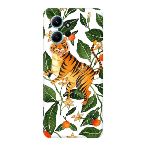 Xiaomi Redmi Note 12 4G Flower Leopard and Laves Transparent Silicone TPU Θήκη