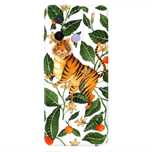 Xiaomi Redmi 12C Flower Leopard and Laves Transparent Silicone TPU Θήκη