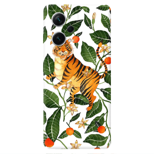 Xiaomi Redmi Note 12 5G Flower Leopard and Laves Transparent Silicone TPU Θήκη