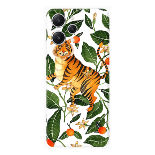 Xiaomi Redmi 12 Flower Leopard and Laves Transparent Silicone TPU Θήκη