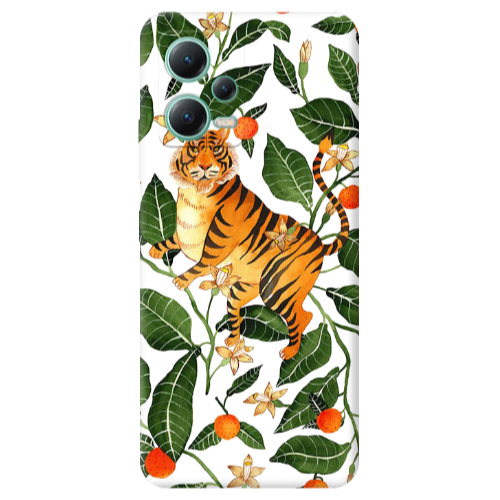 Xiaomi Redmi Note 12 Pro Plus 5G Flower Leopard and Laves Transparent Silicone TPU Θήκη