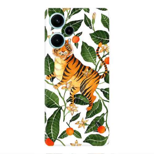 Xiaomi Poco F5 Flower Leopard and Laves Transparent Silicone TPU Θήκη