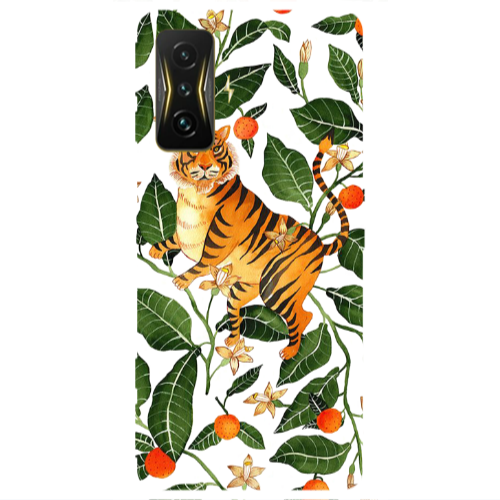 Xiaomi Poco F4 Gt Flower Leopard and Laves Transparent Silicone TPU Θήκη