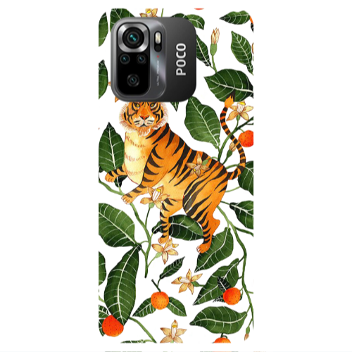 Xiaomi Poco M5 s Flower Leopard and Laves Transparent Silicone TPU Θήκη