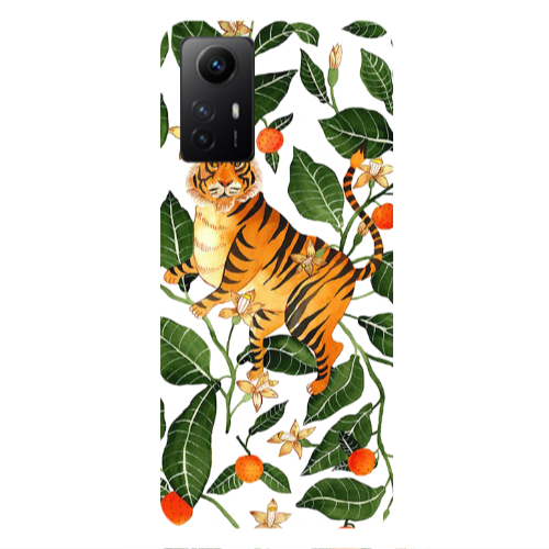 Xiaomi Redmi Note 12s Flower Leopard and Laves Transparent Silicone TPU Θήκη