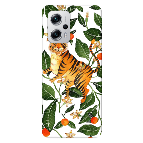 Xiaomi Poco X4 GT Flower Leopard and Laves Transparent Silicone TPU Θήκη
