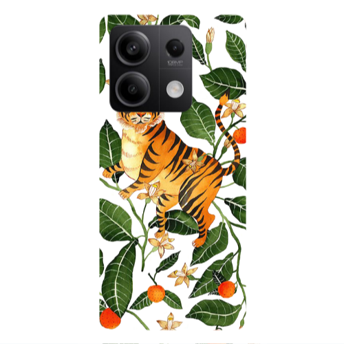 Xiaomi Redmi Note 13 5G Flower Leopard and Laves Transparent Silicone TPU Θήκη