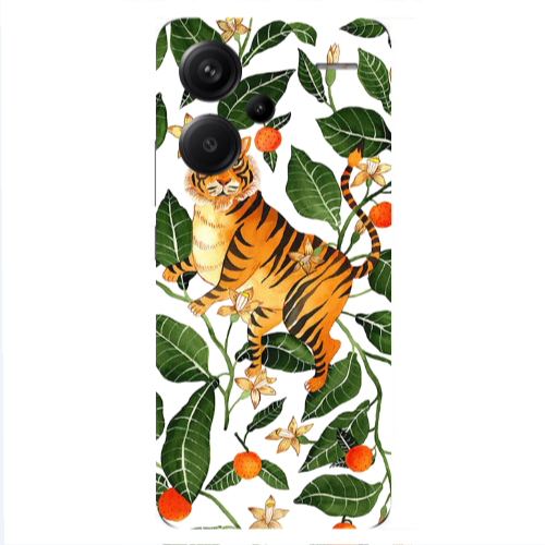 Xiaomi Redmi Note 13 Pro+ 5G  Flower Leopard and Laves Transparent Silicone TPU Θήκη