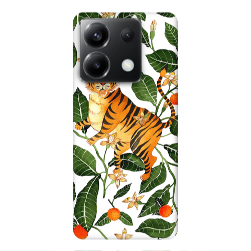 Xiaomi Poco X6 5G Flower Leopard and Laves Transparent Silicone TPU Θήκη