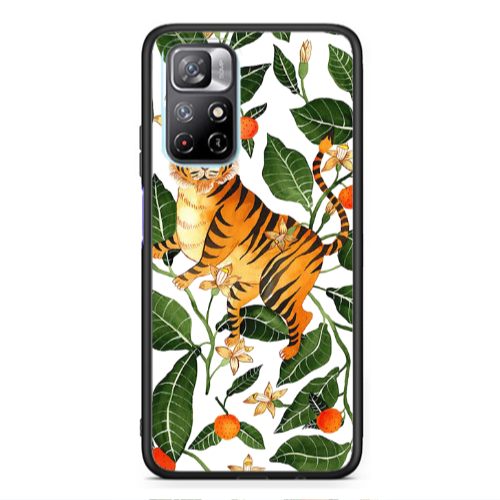 Xiaomi Poco M4 Pro 5G Flower Leopard and Laves Black Glossy Θήκη