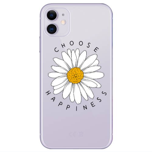 Apple iPhone 11  Chose Happines Transparent Silicone TPU Θήκη