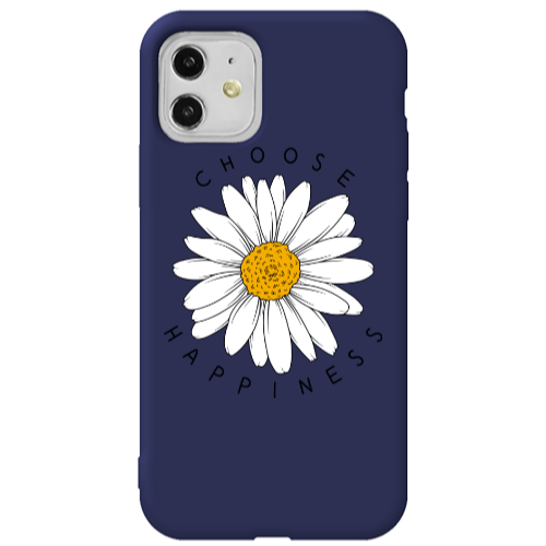 Apple iPhone 11  Chose Happines Dark blue Colored Silicone TPU Θήκη