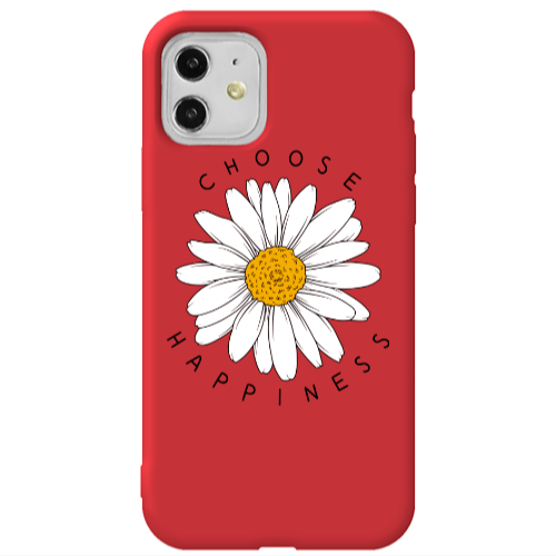 Apple iPhone 11  Chose Happines Red Colored Silicone TPU Θήκη