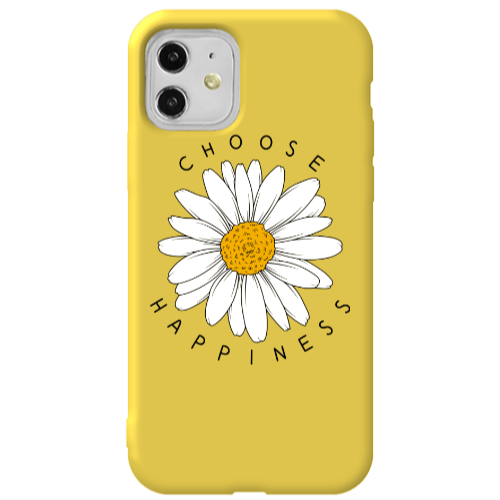 Apple iPhone 11  Chose Happines Yellow Colored Silicone TPU Θήκη