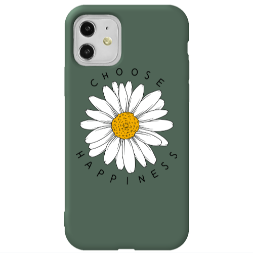 Apple iPhone 11  Chose Happines Dark Green Colored Silicone TPU Θήκη