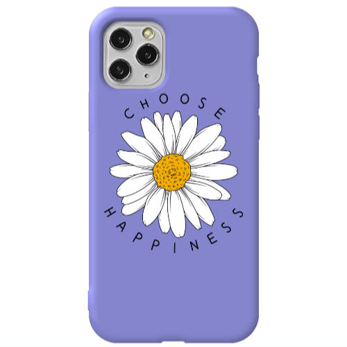Apple iPhone 11 Pro Chose Happines Purple Colored Silicone TPU Θήκη