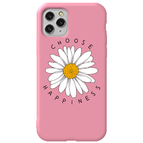 Apple iPhone 11 Pro Chose Happines Pink Colored Silicone TPU Θήκη