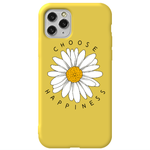Apple iPhone 11 Pro Chose Happines Yellow Colored Silicone TPU Θήκη