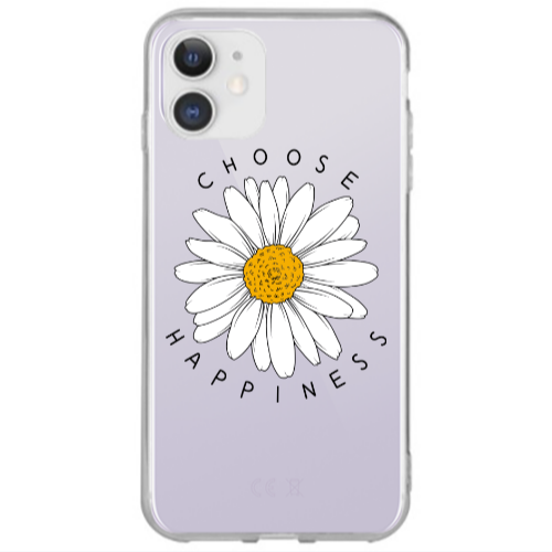 Apple iPhone 12 Chose Happines Transparent Silicone TPU Θήκη