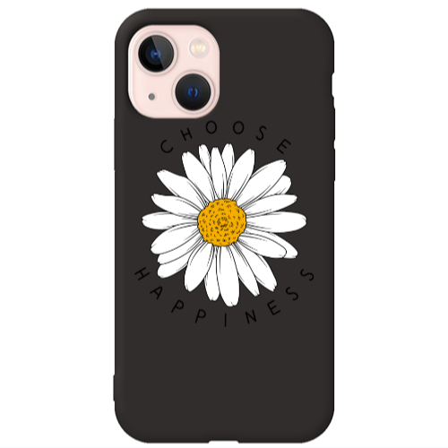 Apple iPhone 13 Chose Happines Black Colored Silicone TPU Θήκη