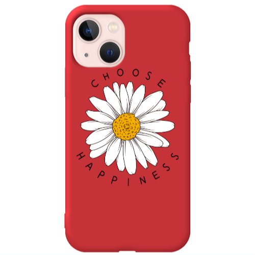 Apple iPhone 13 Chose Happines Red Colored Silicone TPU Θήκη