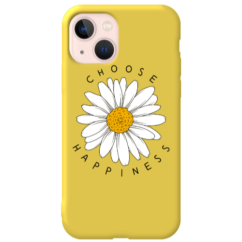 Apple iPhone 13 Chose Happines Yellow Colored Silicone TPU Θήκη