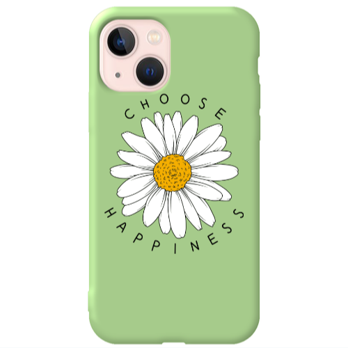 Apple iPhone 13 Chose Happines Light Green Colored Silicone TPU Θήκη