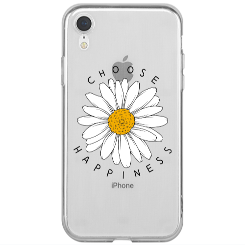 Apple iPhone Xr Chose Happines Transparent Silicone TPU Θήκη