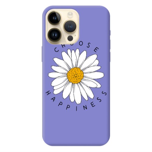 Apple iPhone 13 Pro Max Chose Happines Purple Colored Silicone TPU Θήκη