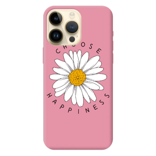 Apple iPhone 13 Pro Max Chose Happines Pink Colored Silicone TPU Θήκη