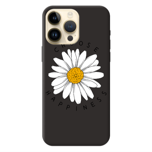 Apple iPhone 13 Pro Max Chose Happines Black Colored Silicone TPU Θήκη