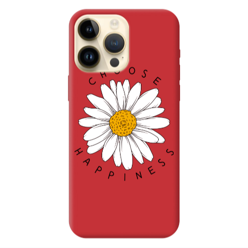 Apple iPhone 13 Pro Max Chose Happines Red Colored Silicone TPU Θήκη