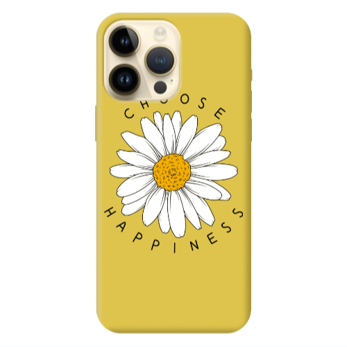 Apple iPhone 13 Pro Max Chose Happines Yellow Colored Silicone TPU Θήκη