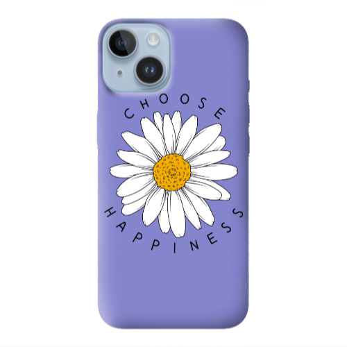 Apple iPhone 14 Plus Chose Happines Purple Colored Silicone TPU Θήκη